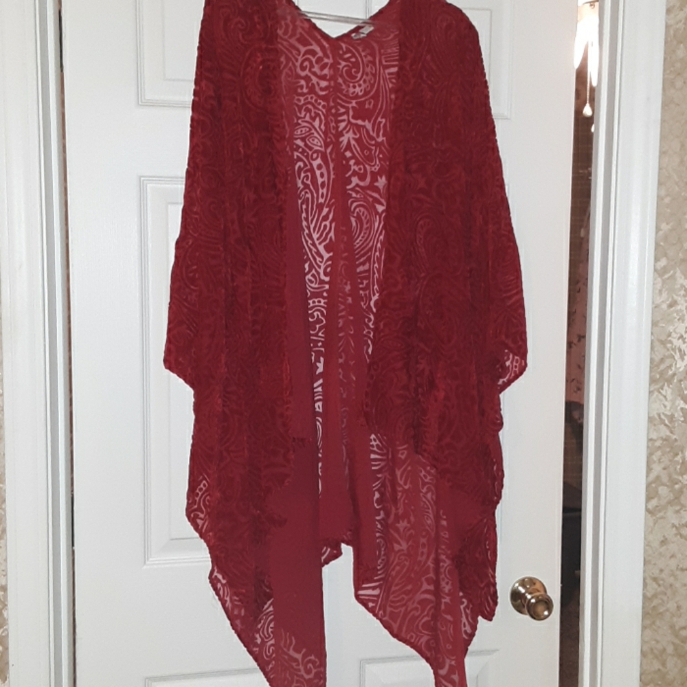 Red velvet kimono